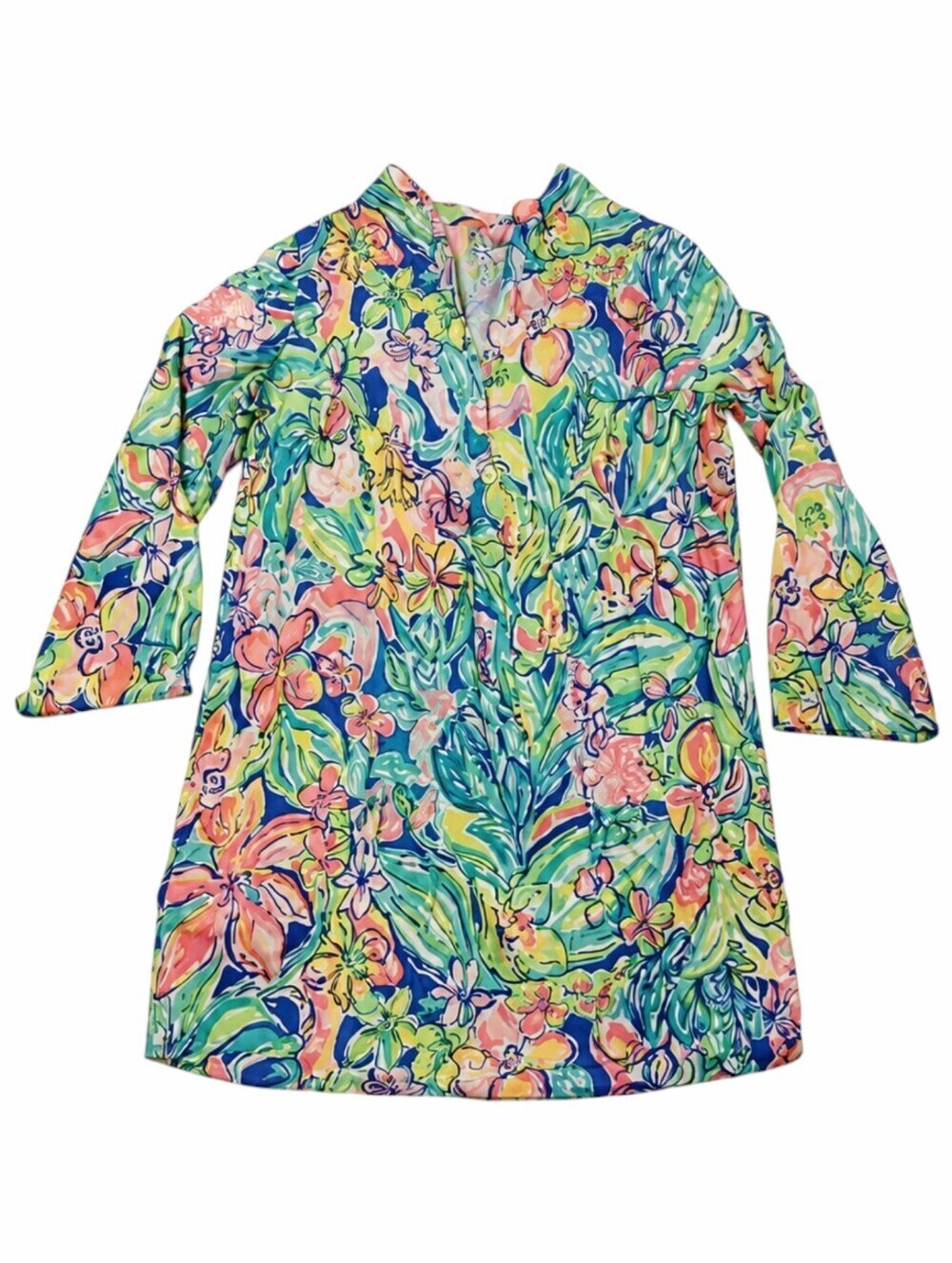 Lilly Pulitzer~Womens Surf Gypsea Esme Coverup Beach Dress~Bennet Blue Floral~XS